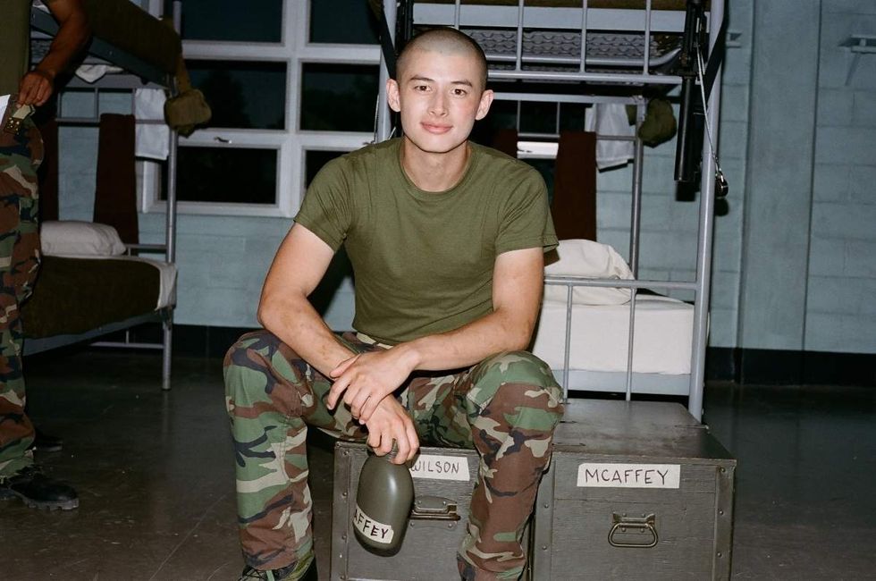 Behind the scenes photos of Boots actors filming on set