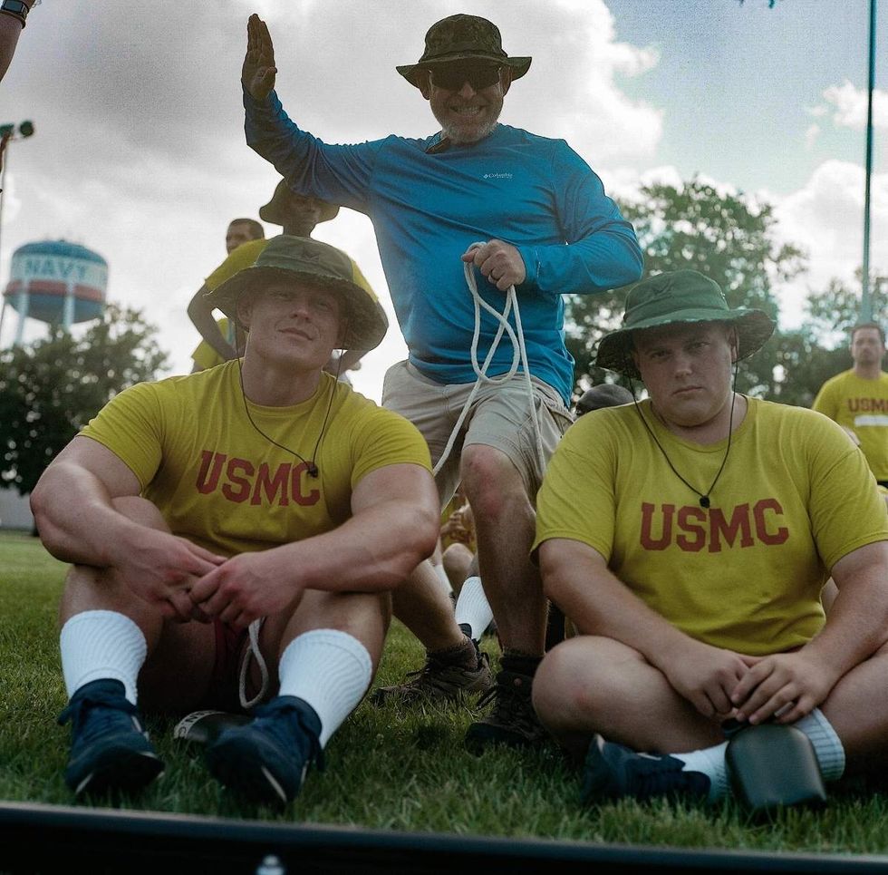 Behind the scenes photos of Boots actors filming on set