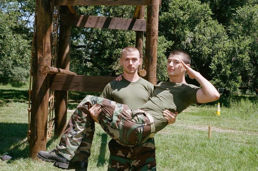 Behind the scenes photos of Boots actors filming on set