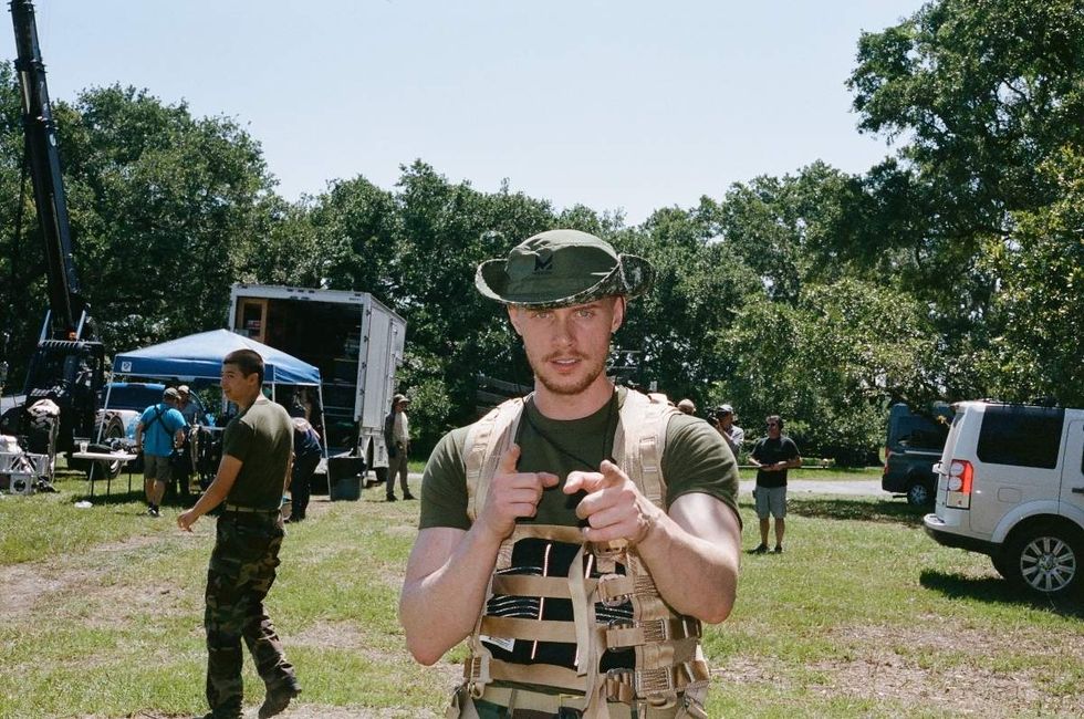 Behind the scenes photos of Boots actors filming on set