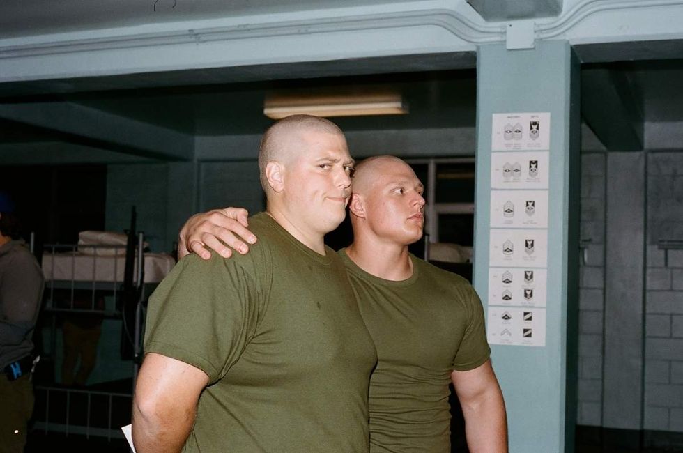 Behind the scenes photos of Boots actors filming on set