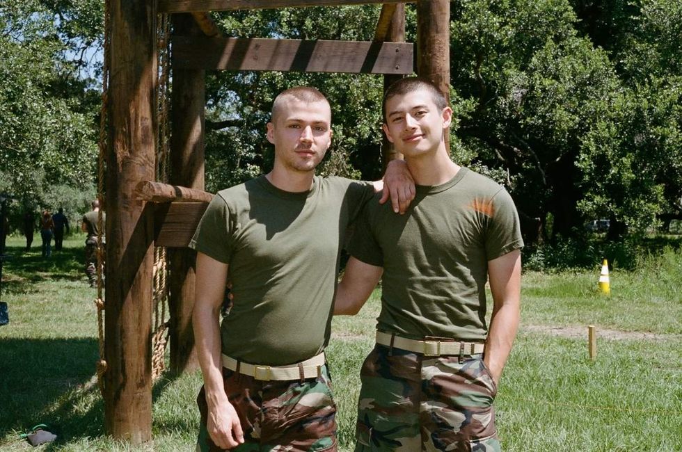 Behind the scenes photos of Boots actors filming on set