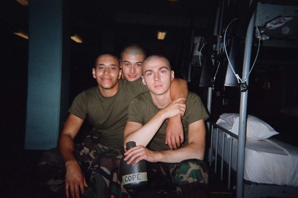 Behind the scenes photos of Boots actors filming on set