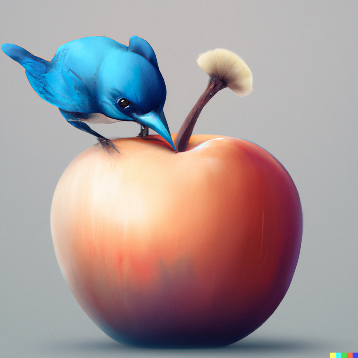 Bird attacking an Apple