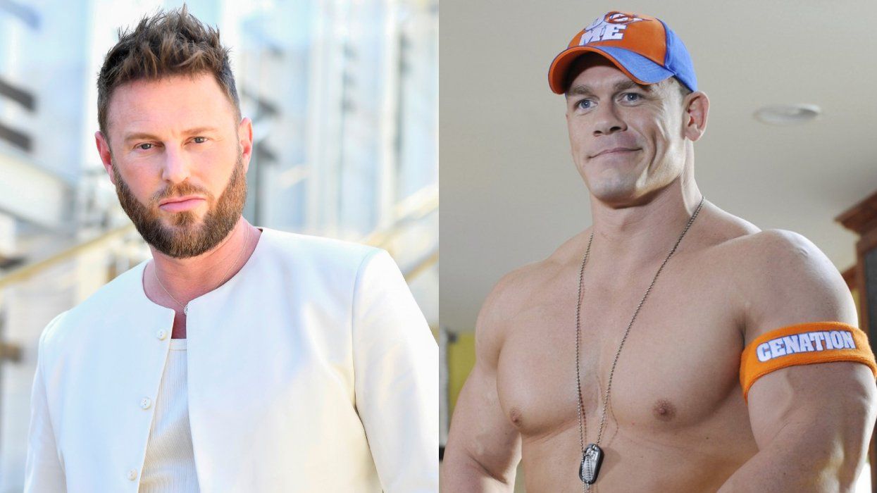 Bobby Berk at the Gold House 4th Annual Gold Gala at The Music Center in May 2025; John Cena in Fred: The Movie