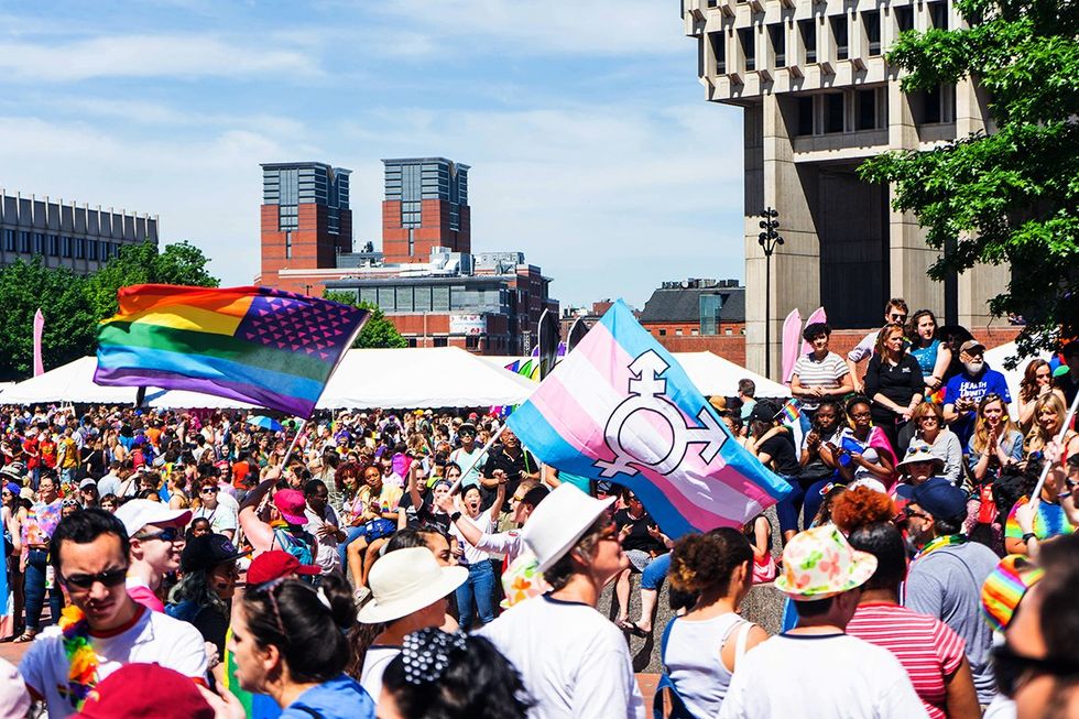 Boston city hall copley square rainbow transgender flags photo gallery list LGBTQ pride celebrations festivals parades USA 2024