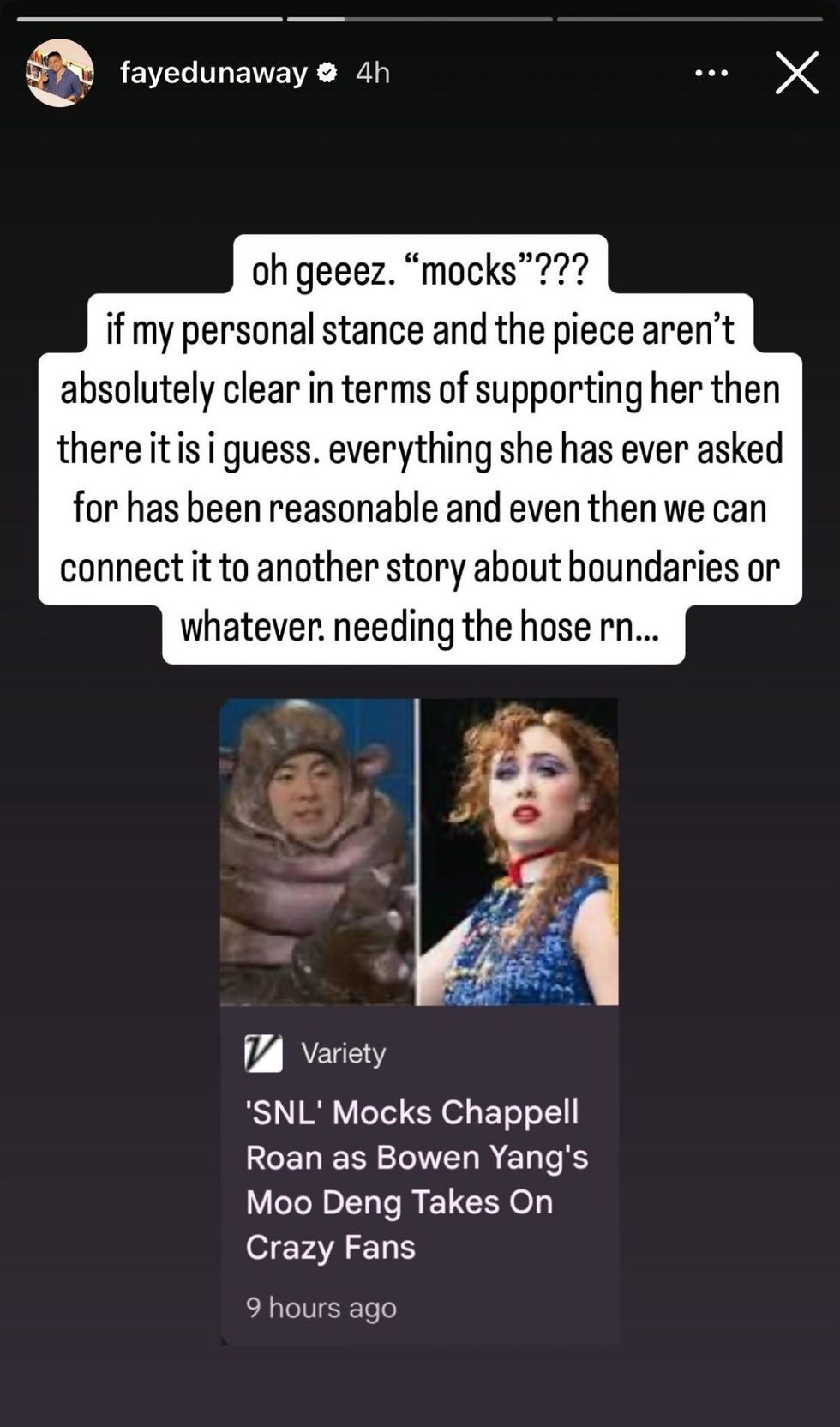 Bowen Yang via Instagram stories