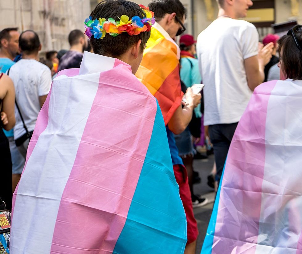 Bratislava Slovakia transgender pride flag cape