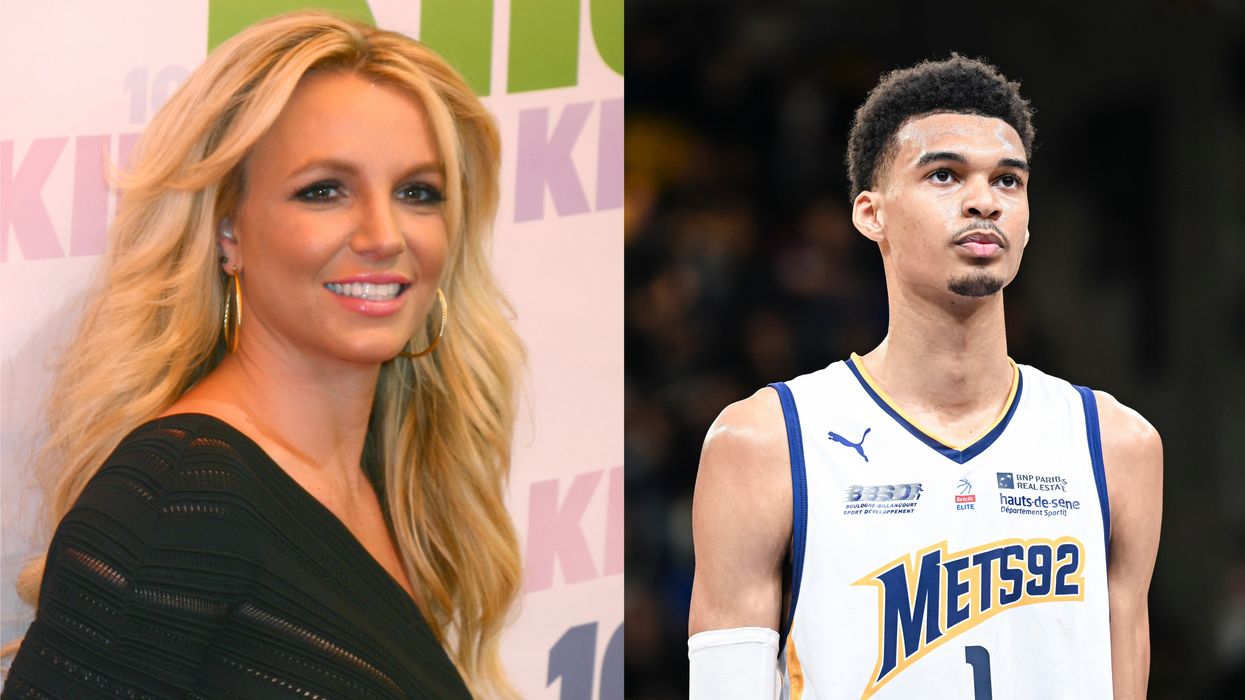 Britney Spears (L) and Victor Wembanyama (R)
