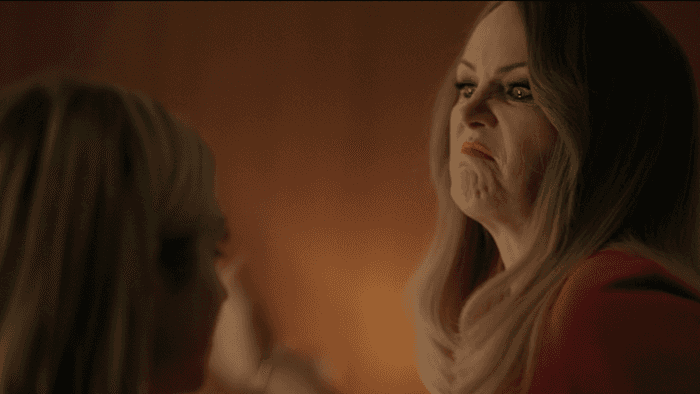 Brittany Snow as Sophie O'Neil (back of her head) and Malin Akerman as Margo Banks on The Hunting Wives