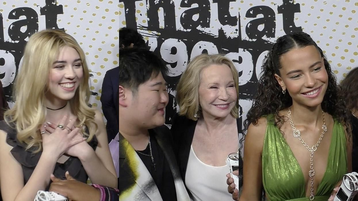 Callie Haverda, Debra Jo Rupp, Reyn Doi, and Ashley Aufderheide on the red carpet