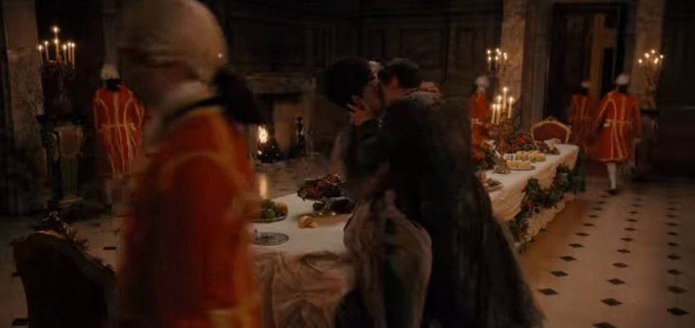 Charlotte and George get it on on a table