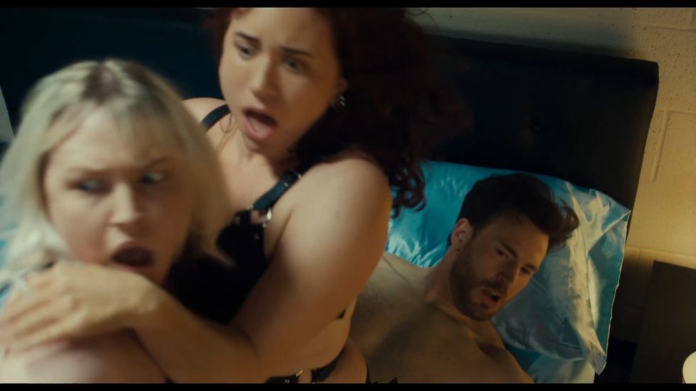 chris evans in bed with friends