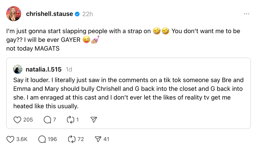 Chrishell Stause threads post