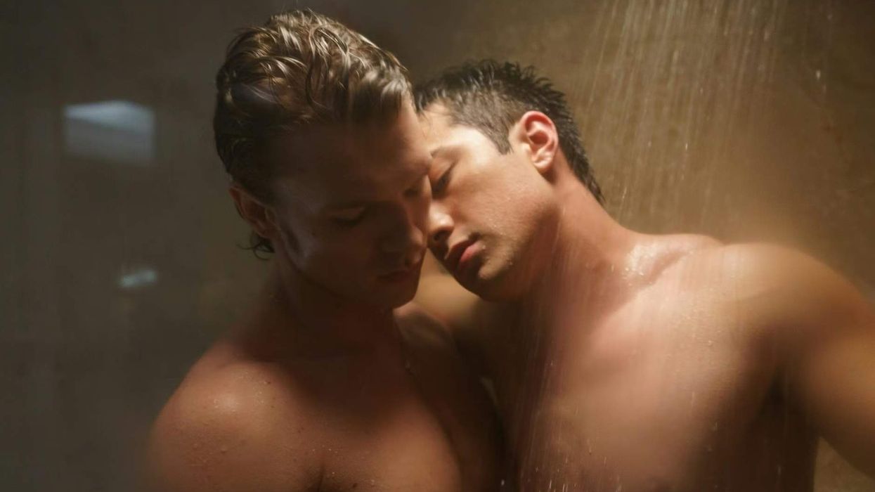 Connor Storrie and Hudson Williams in Heated Rivalry.