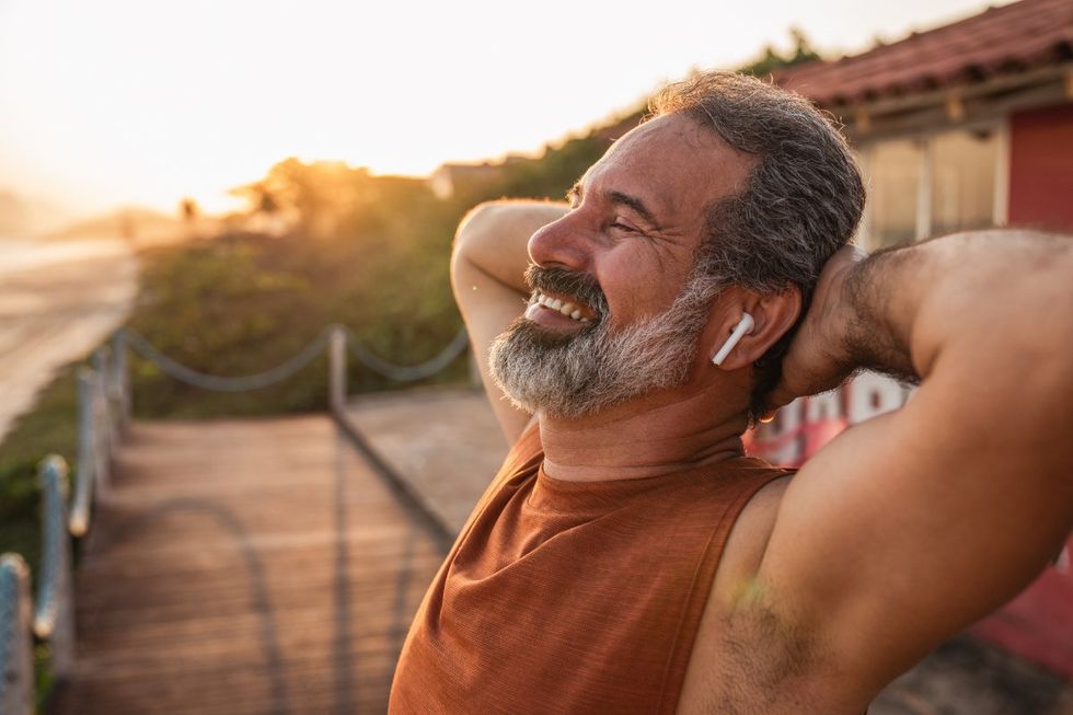 daddy relaxing after a run