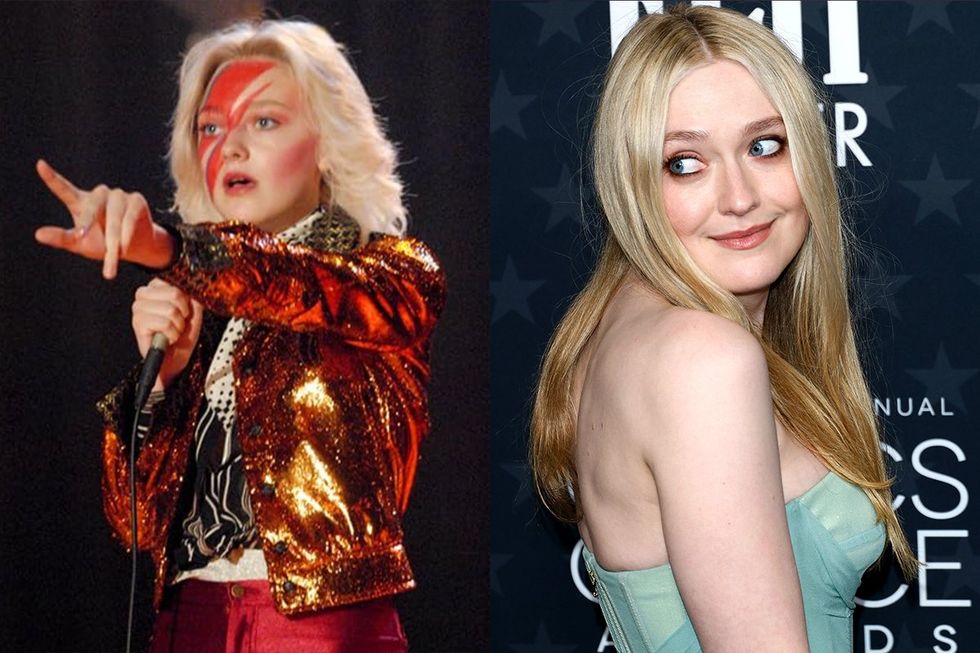 Dakota Fanning as Cherie Currie in The Runaways movie alongside 2025 Critics Choice Awards arrivals