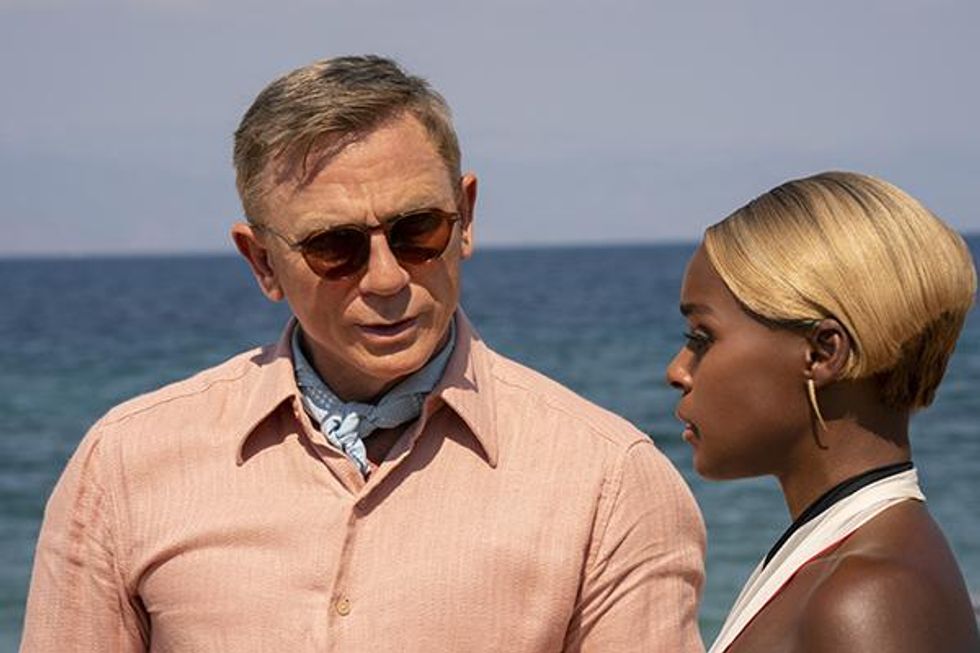 Daniel Craig and Janelle Monae in Glass Onion: A Knives Out Story