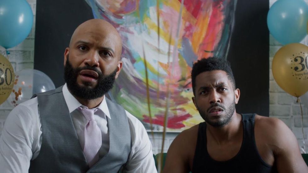 David J. Cork and Jared Wayne Gladly in Nana's Boys