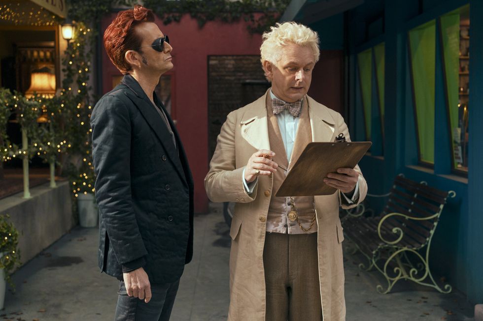 David Tennant as Crowley and Michael Sheen as Aziraphale