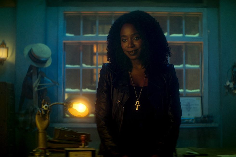 DEAD BOY DETECTIVES. Kirby Howell-Baptiste as Death in episode 1 of DEAD BOY DETECTIVES. Cr. Courtesy of Netflix \u00a9 2023