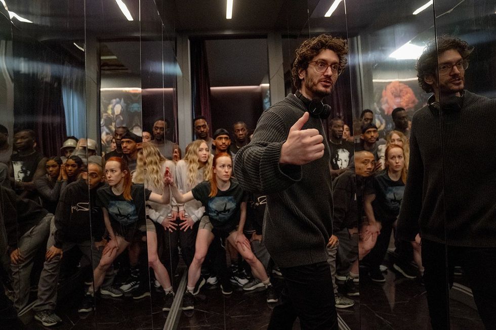 Director Parker Finn on the set of Paramount Pictures Presents A Temple Hill Production A Parker Finn FIlm "SMILE 2"