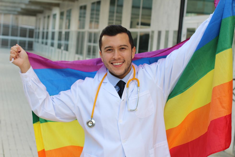 doctor with pride flag