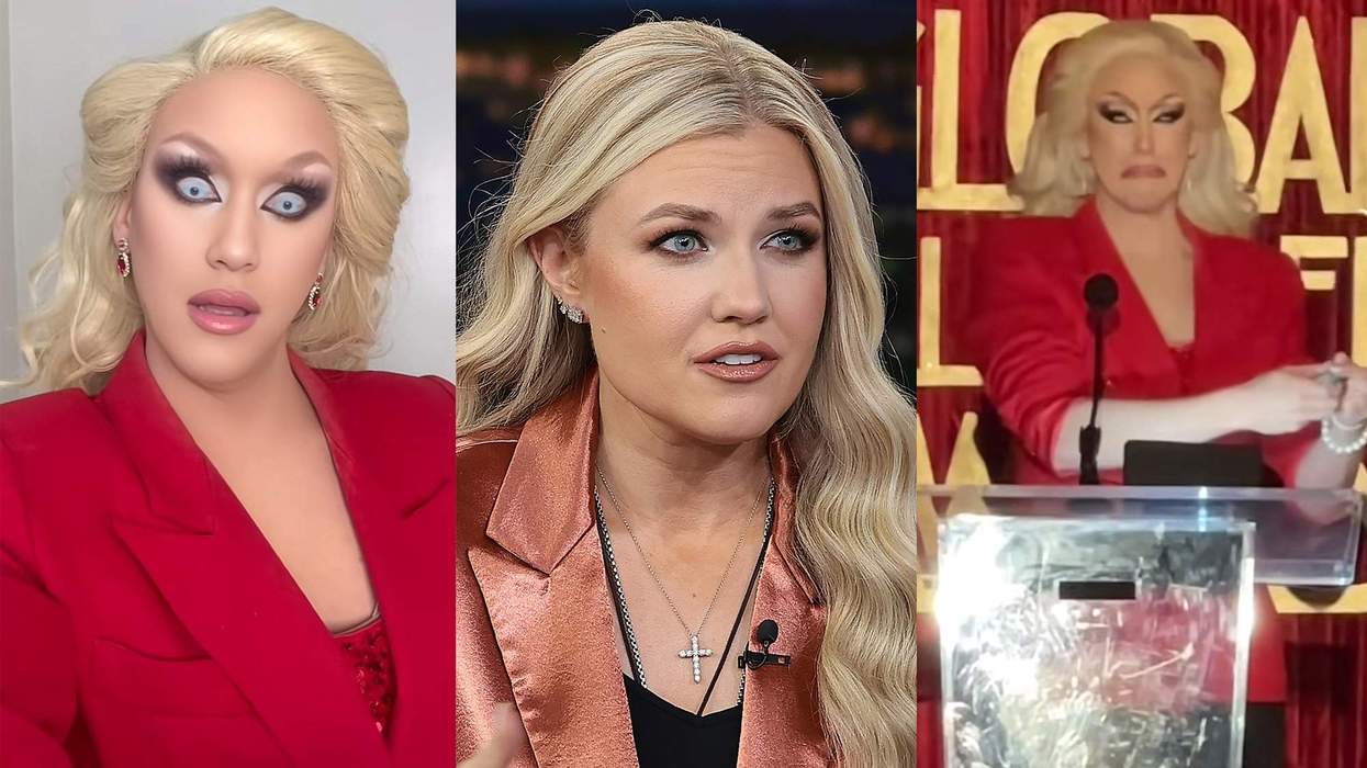 Drag queen Lauren Banall and Erika Kirk