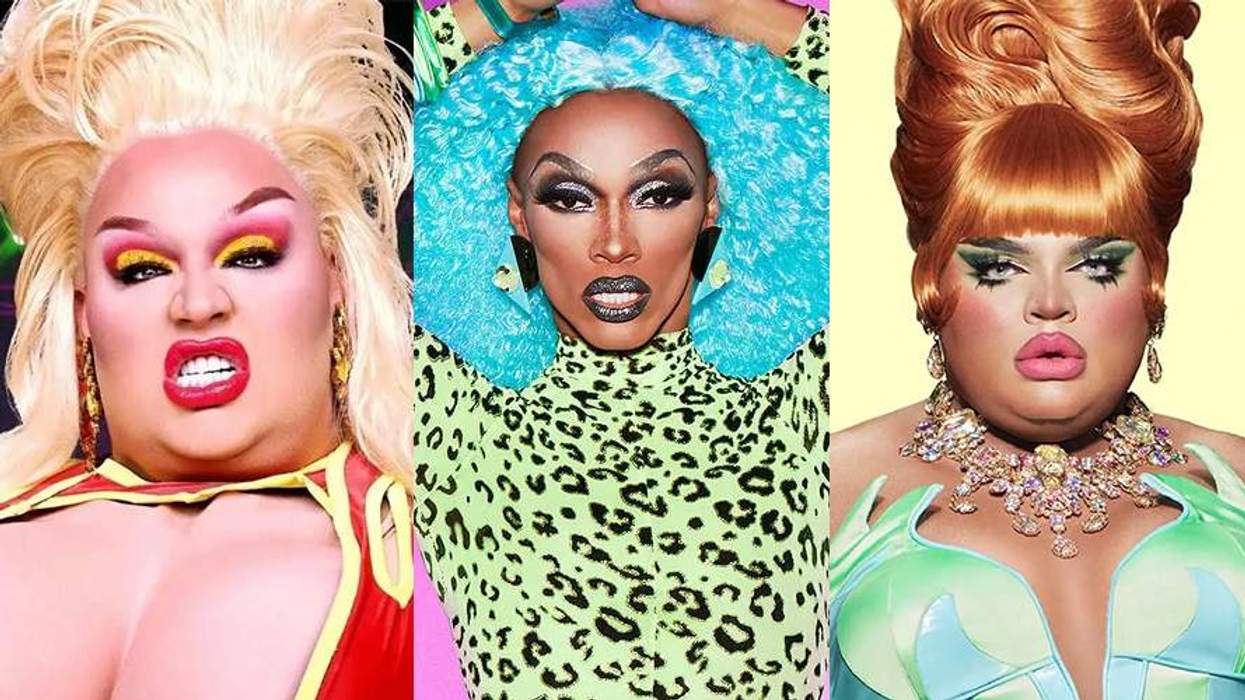 Drag Race queens Eureka, The Vixen, and Kandy Muse.
