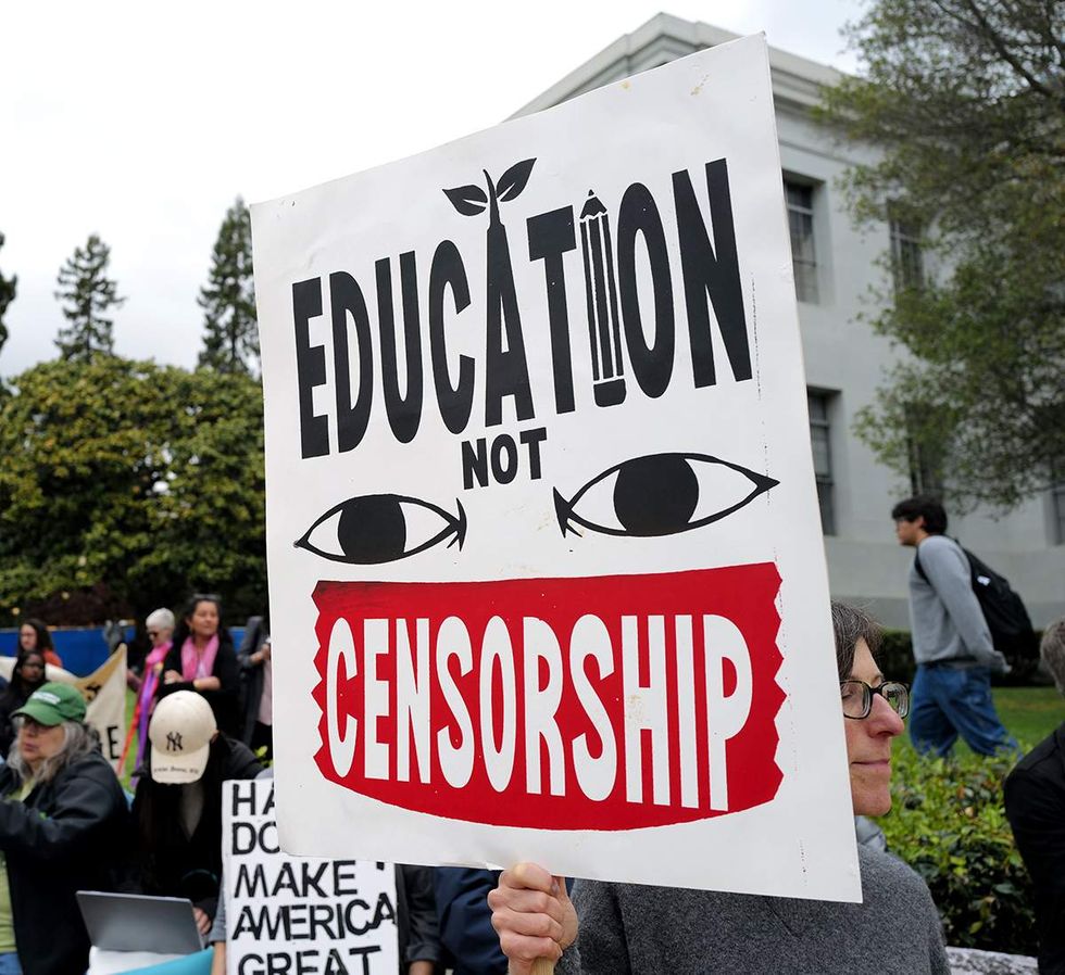 education not censorship protest sign