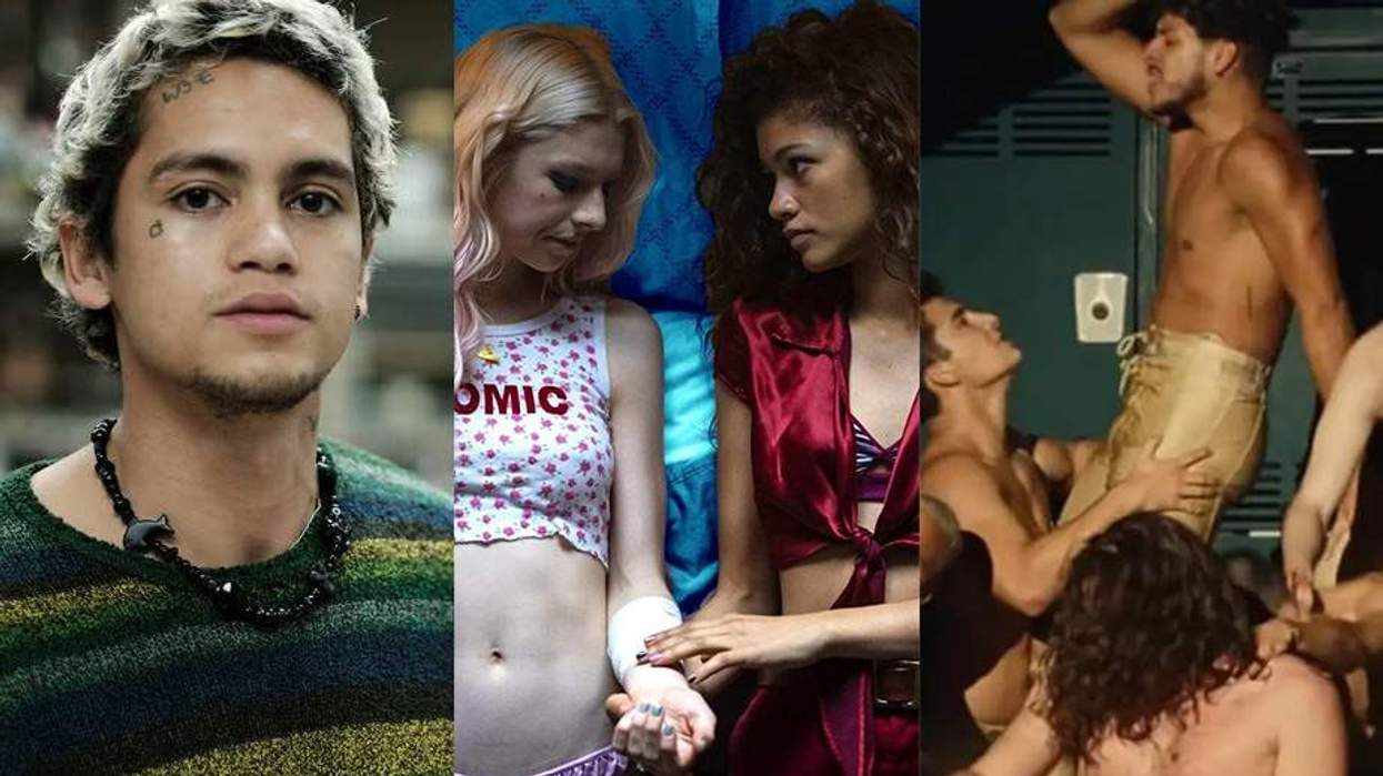 Elliot, Jules and Rue, and a scene from Lexi's play in Euphoria.