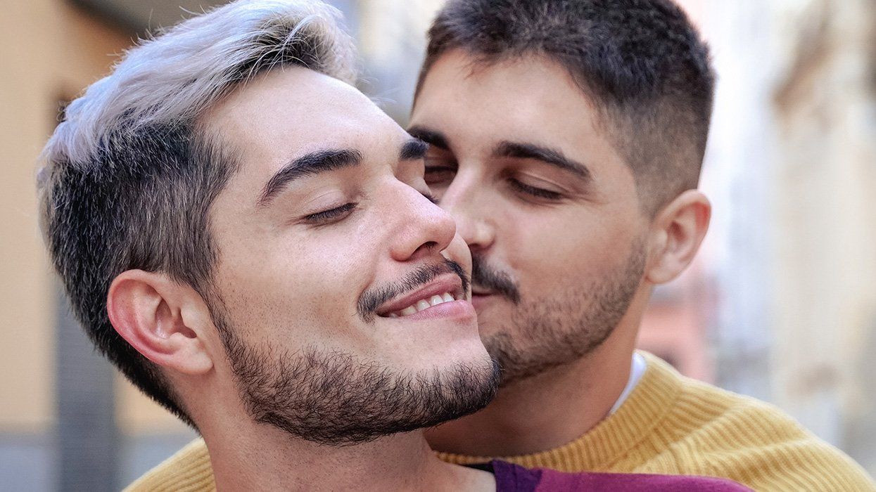 erogenous zone for men: Gay couple being affectionate