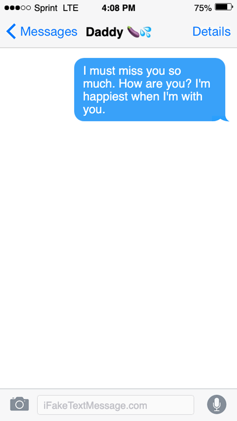 fake text message saying you miss someone