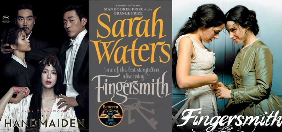 fingersmith and The handmaiden book cover and movie posters