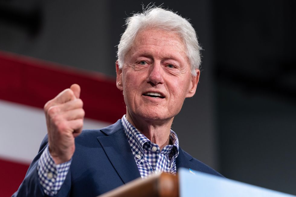 Former President Bill Clinton speaks during election campaign rally for Governor Kathy Hochul at BKLYN Studios in New York on November 5, 2022.