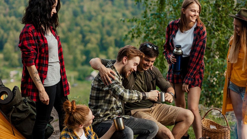 friends camping