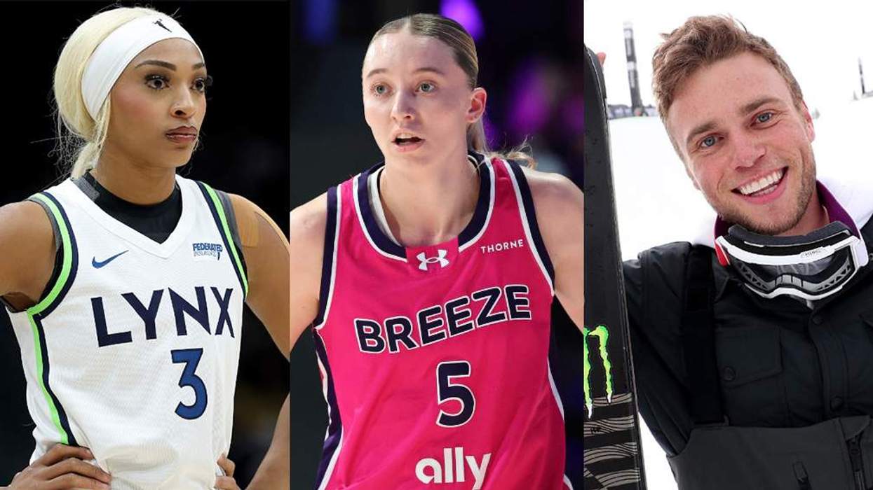 From left: DiJonai Carrington, Paige Bueckers, and Gus Kenworthy.