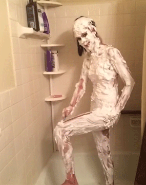Full body shaving cream gif