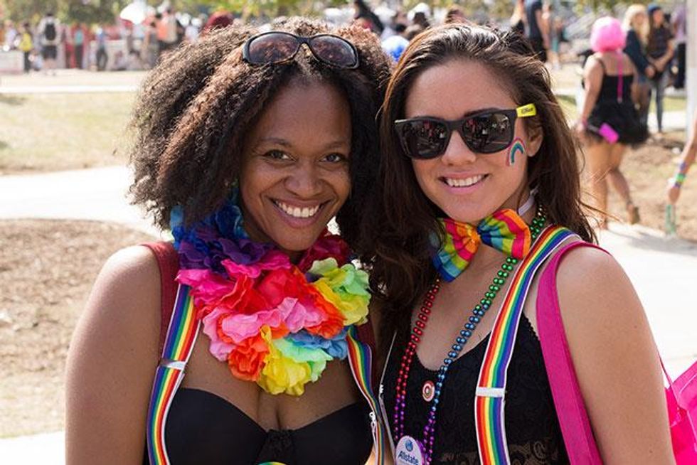 Gay, lesbian, bisexual women and their straight allies at LA Pride. 