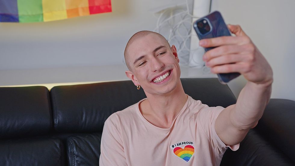 gay man taking a selfie
