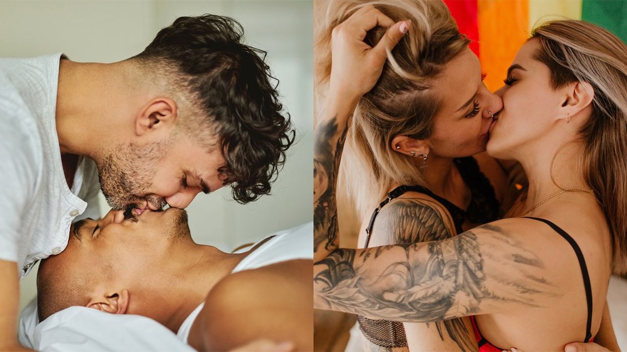 gay sex myths: gay couple kiss, lesbian couple kiss