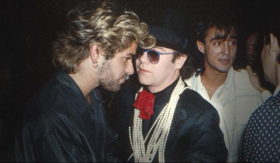 George Michael, Elton John, and Andrew Ridgeley