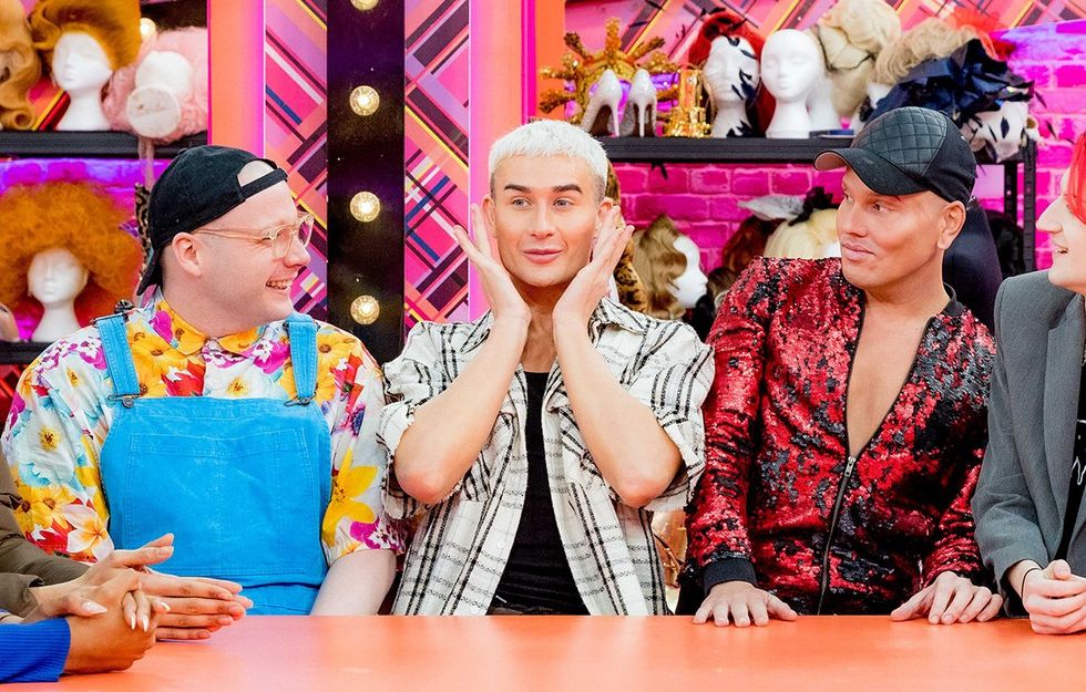 Ginger, Tomara and Michael sit at at table in the Werkroom