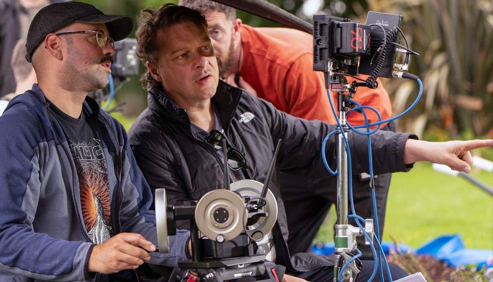 Glenn McQuaid on the set of 'The Restoration of Grayson Manor'