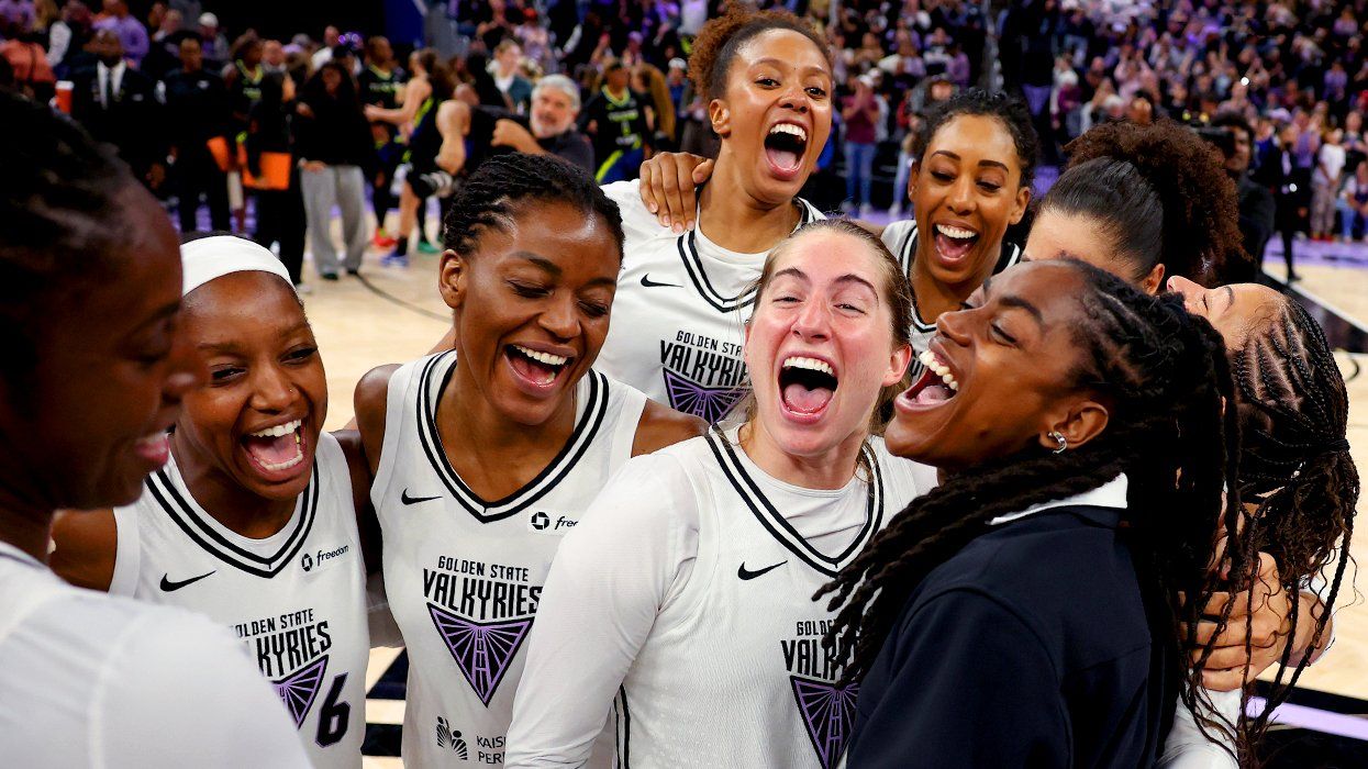 Golden State Valkyries celebrate win clinches a spot in the 2025 WNBA playoffs