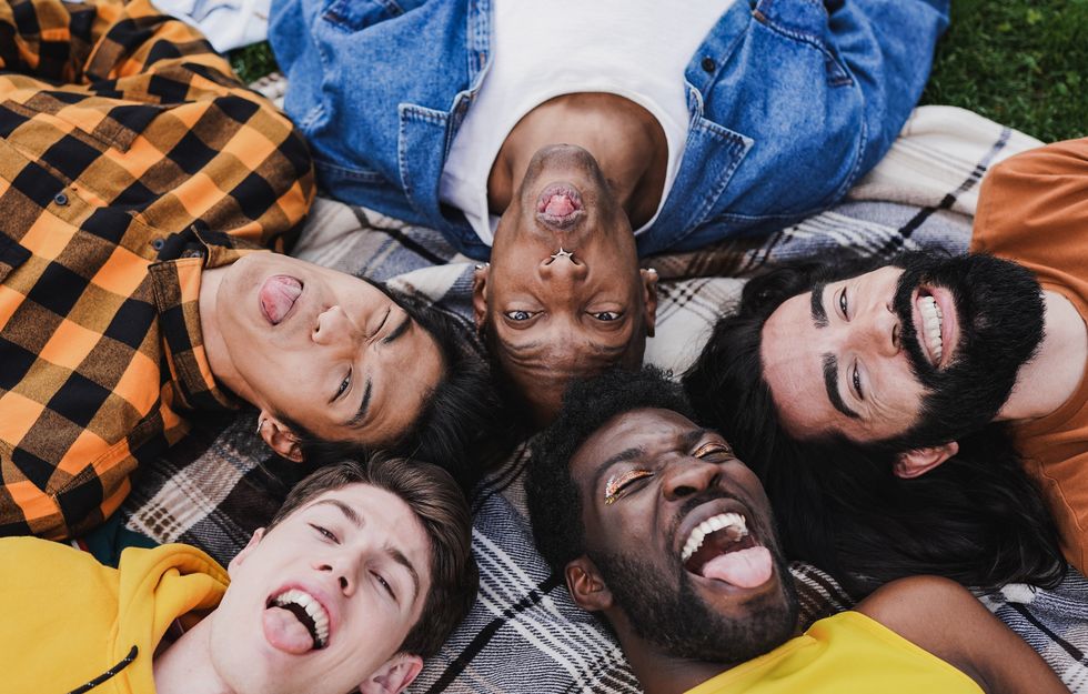 Group of gay men having fun