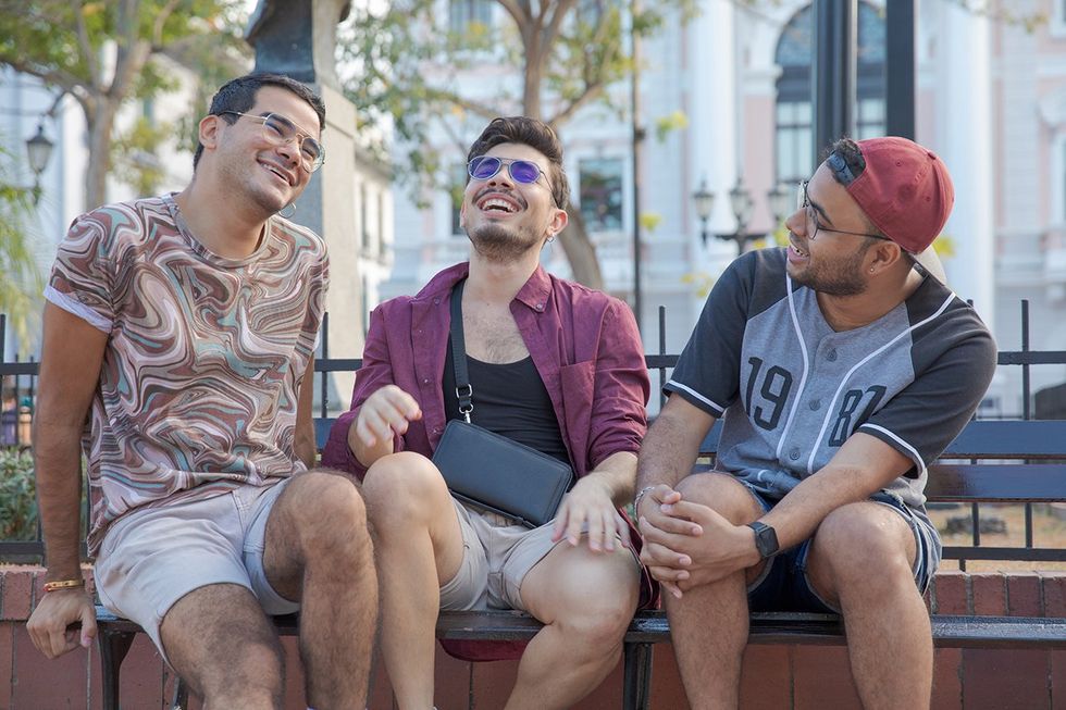 group of men laughing
