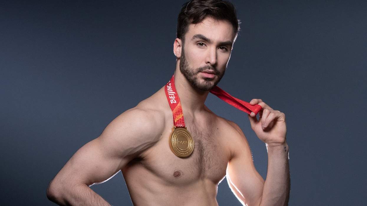 Guillaume Cizeron poses during a photo session in Paris on February 23, 2022.