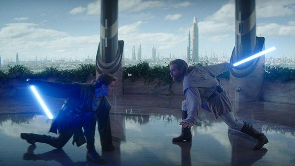 Hayden Christensen (Anakin Skywalker) and Obi-Wan Kenobi (Ewan McGregor)