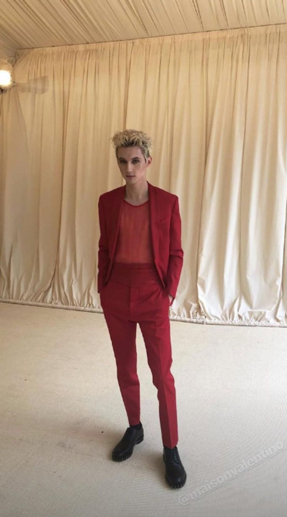 Here's Some Photos of Troye Sivan Wearing a Red Mesh Shirt (You're Welcome)